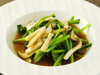 空芯菜と小松菜のポルチーニ風味炒め